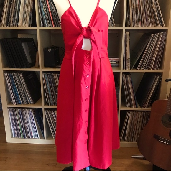 Ecowish Dresses & Skirts - ECOWISH Red front tie dress ❤️PRICE FIRM